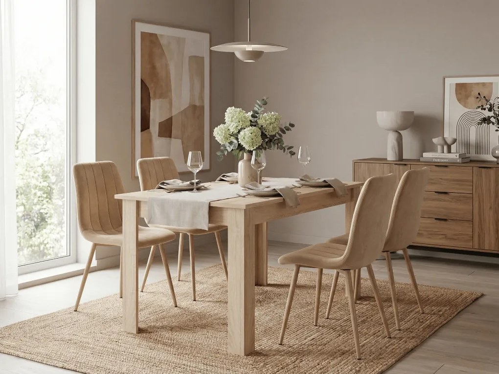 Bézs bársony szék LAVA CAMEL BEIGE