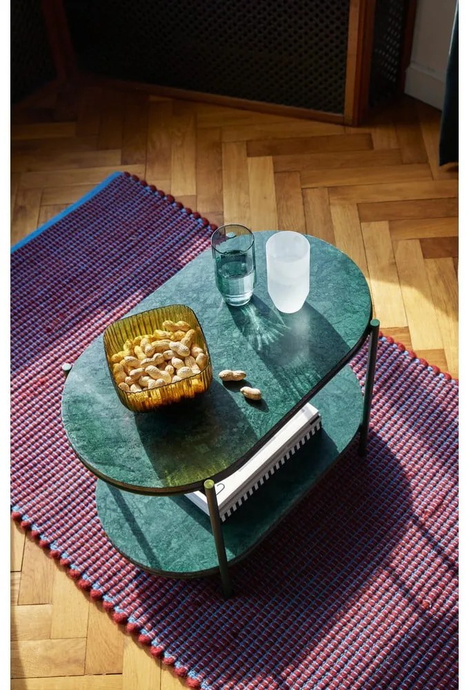 Sötétzöld márvány dohányzóasztal 34x58 cm Nusa – Hübsch