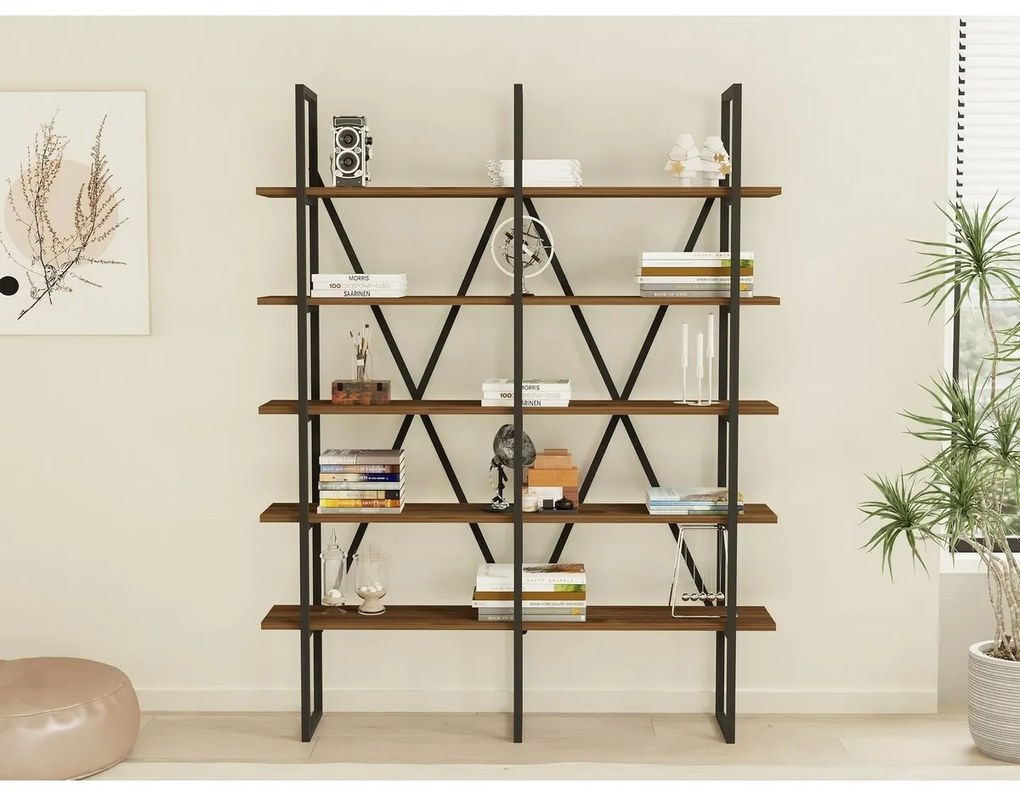 Burgaz Black and Walnut polc