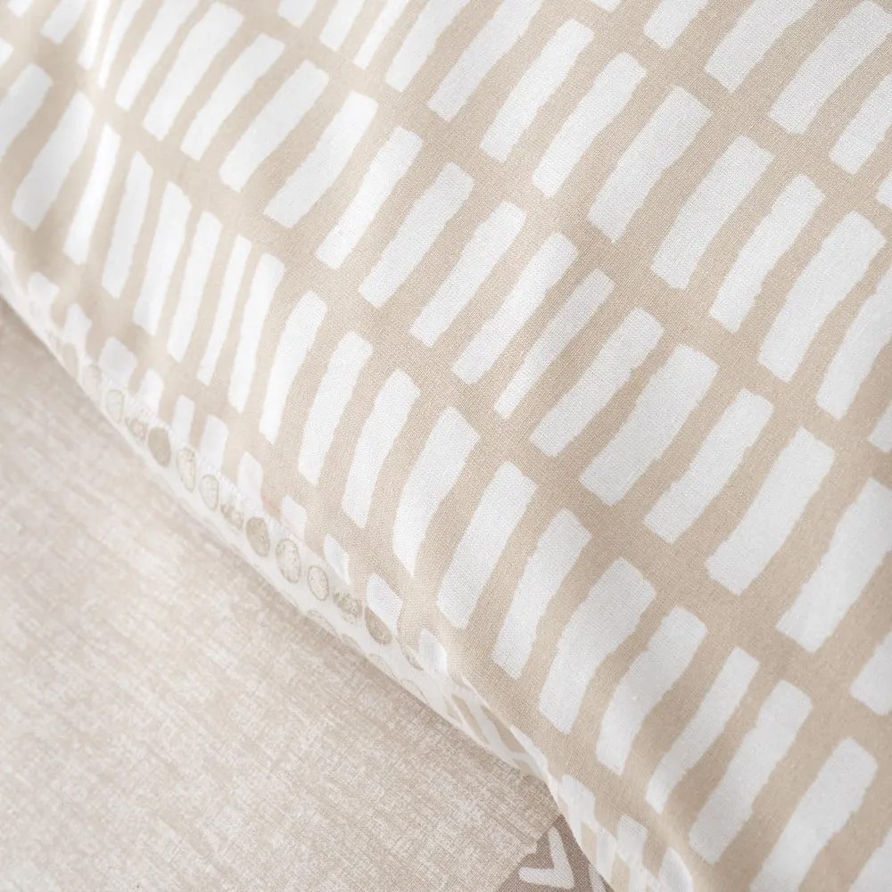 Bézs kétszemélyes-hosszabbított ágyneműhuzat 230x220 cm Larsson Geo – Catherine Lansfield