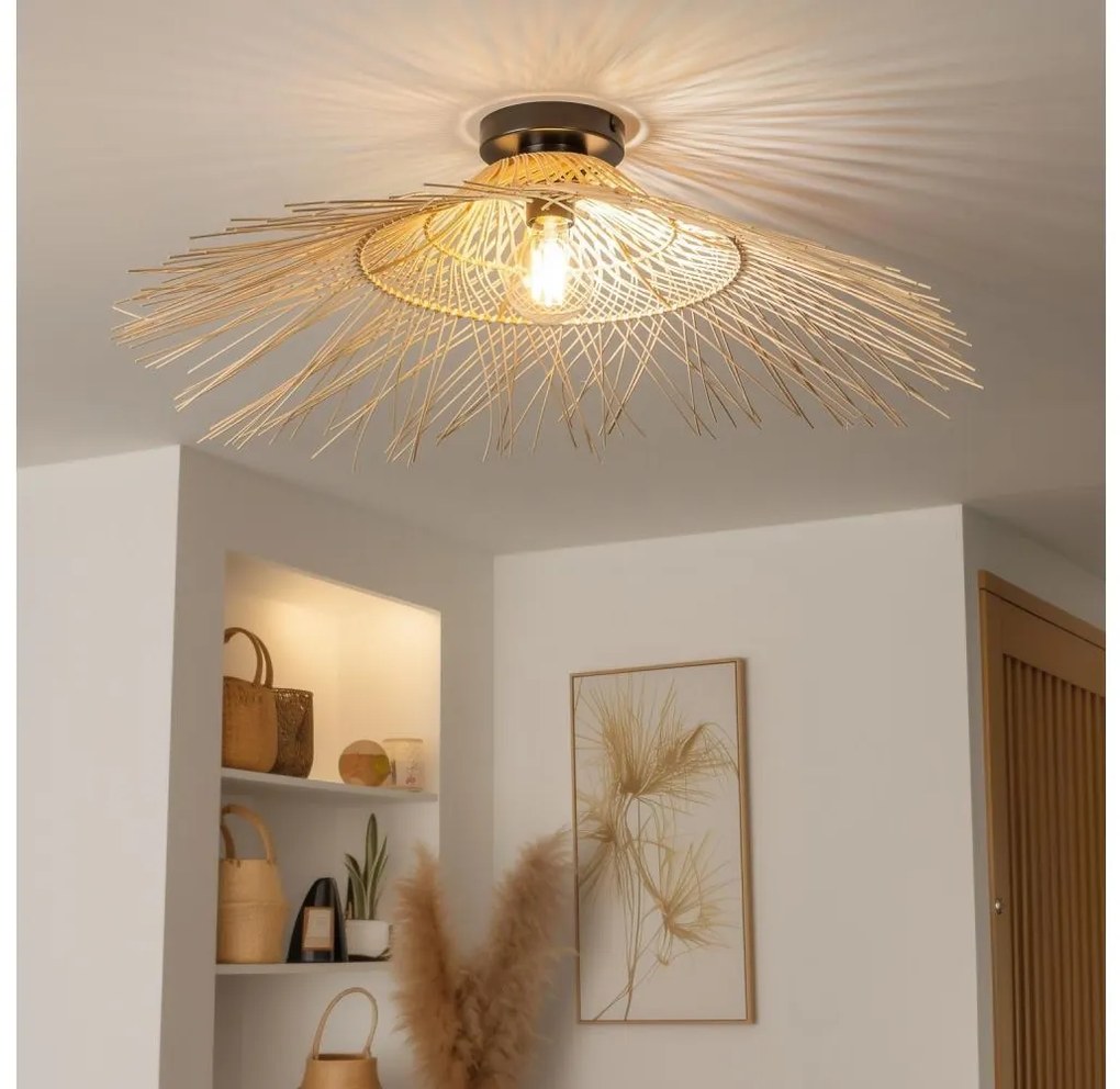 Brilagi - LED felületre szerelhető csillár CERIA BOHO 1xE27/40W/230V átm. 100 cm bambusz