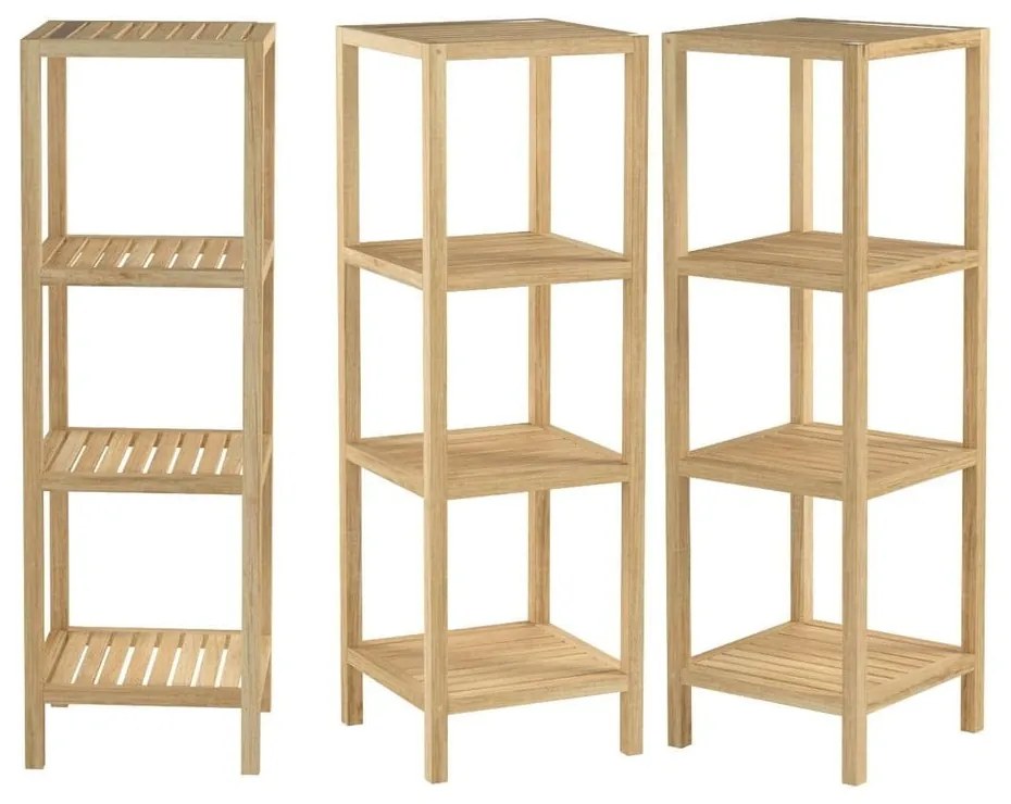 Natúr színű diófa fürdőszobai polcos állvány 36x112 cm Norway – Wenko