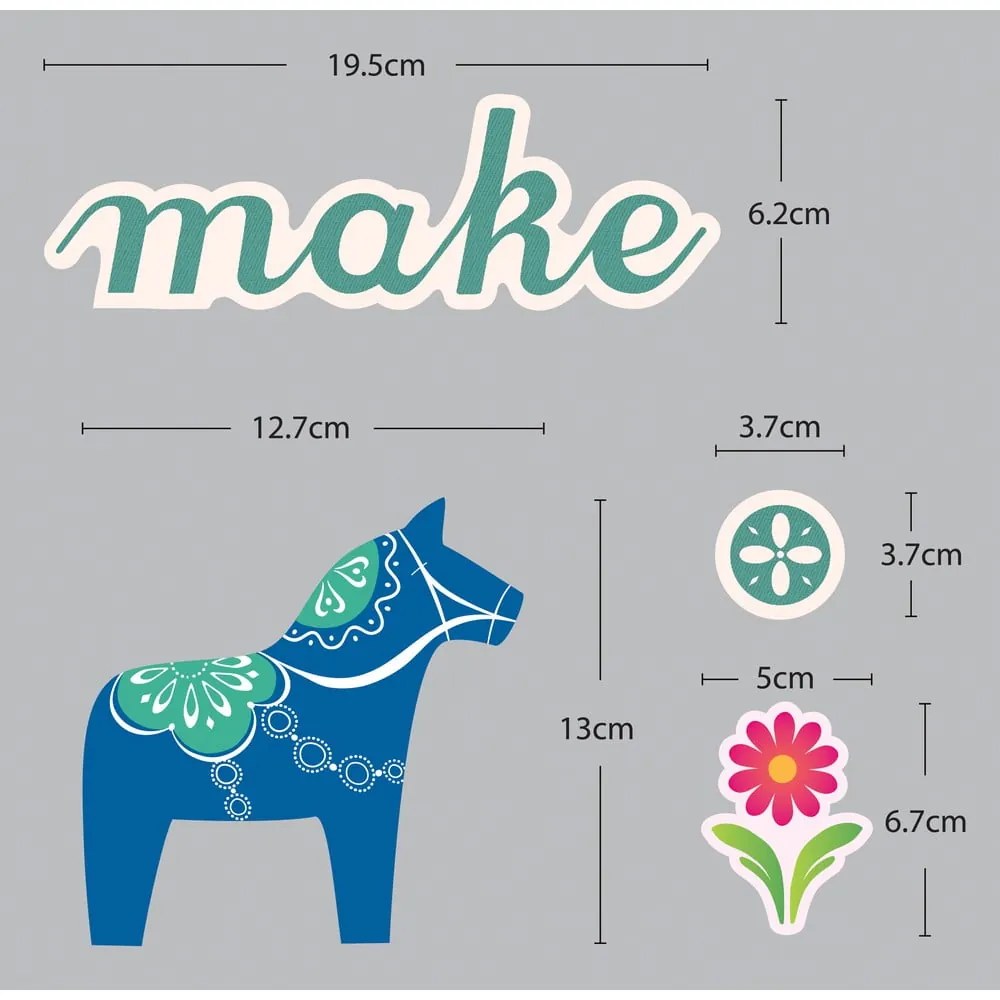 Fanastick Small Colorful Horses öntapadós matrica