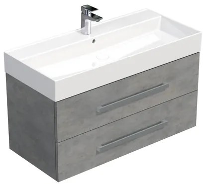 SAT Cube Way Fürdőszobaszekrény mosdóval 100x53x46 cm beton matt CUBE461002BESAT