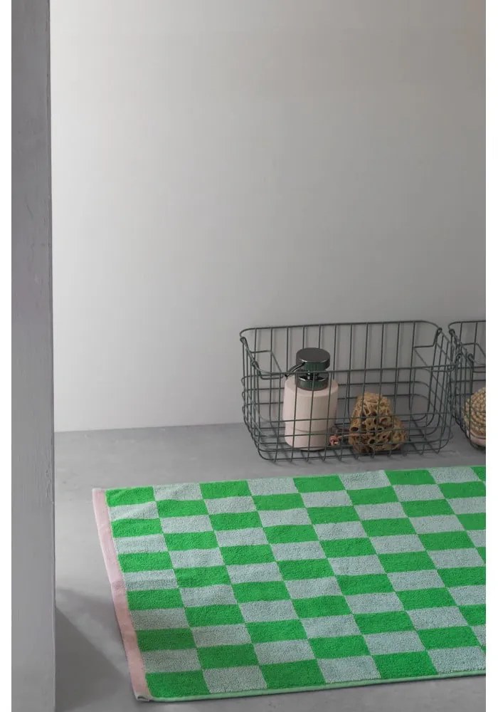 Zöld bio pamut fürdőszobai kilépő 50x80 cm Retro – Mette Ditmer Denmark