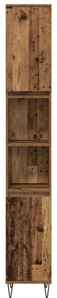Fürdőszoba Bútor Szett 3 pcs Öreg fa 30 x 30 x 180 cm Faanyag