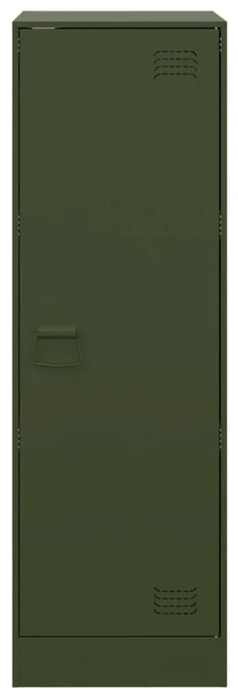 olívazöld acél tálalószekrény 34,5x39x107 cm