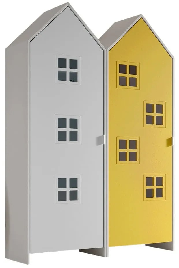 Sárga-fehér gyerek ruhásszekrény 115x171,5 cm CASAMI BRUGES – Vipack