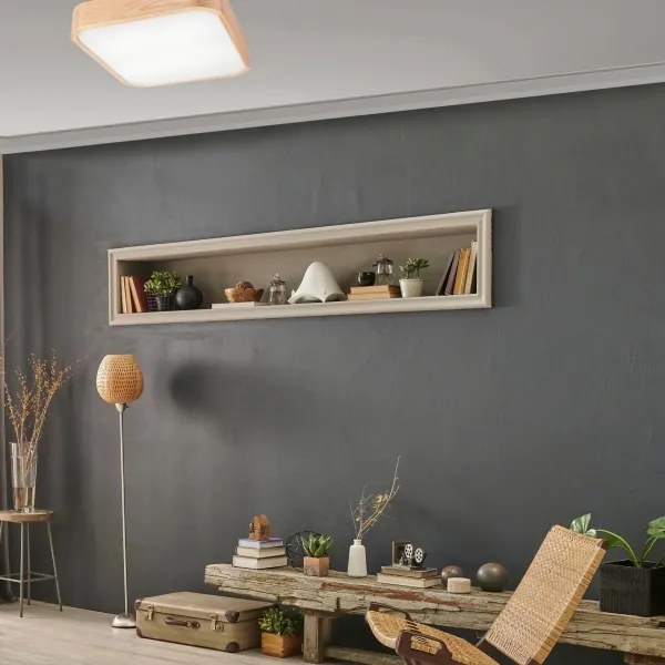 Mennyezeti lámpa NATURAL SQUARE 4xE27/15W/230V 45x45 cm fenyő