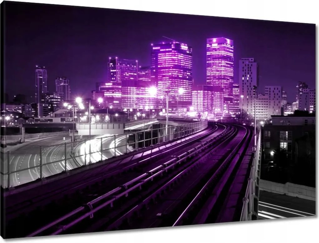 Vászonkép 90x60 Lila felhőkarcolók