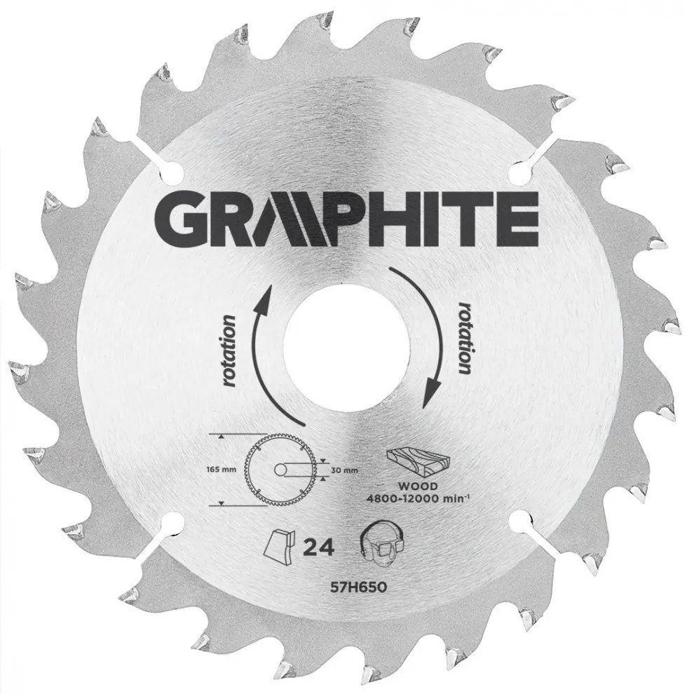 KŐRFŰRÉSZLAP 165*30MM HM 24FOG GRAPHITE