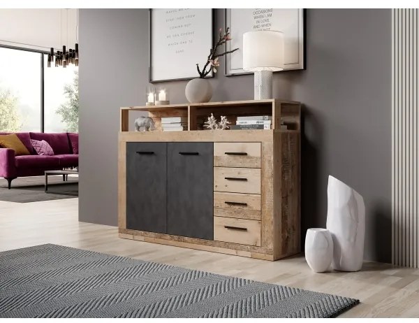 RUNA komód világosbarna/antracit