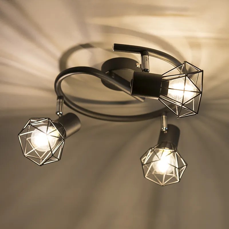 Intelligens spotlámpa fekete forgatható és dönthető, 3 db P45 Wifi - Mosh