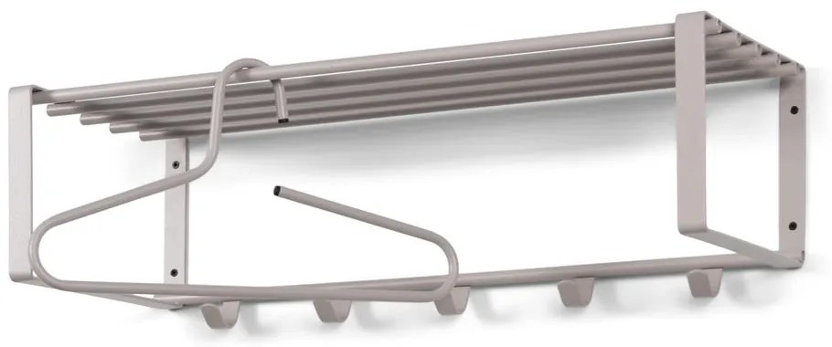 Szürke-bézs fém fali fogas polccal Rex – Spinder Design
