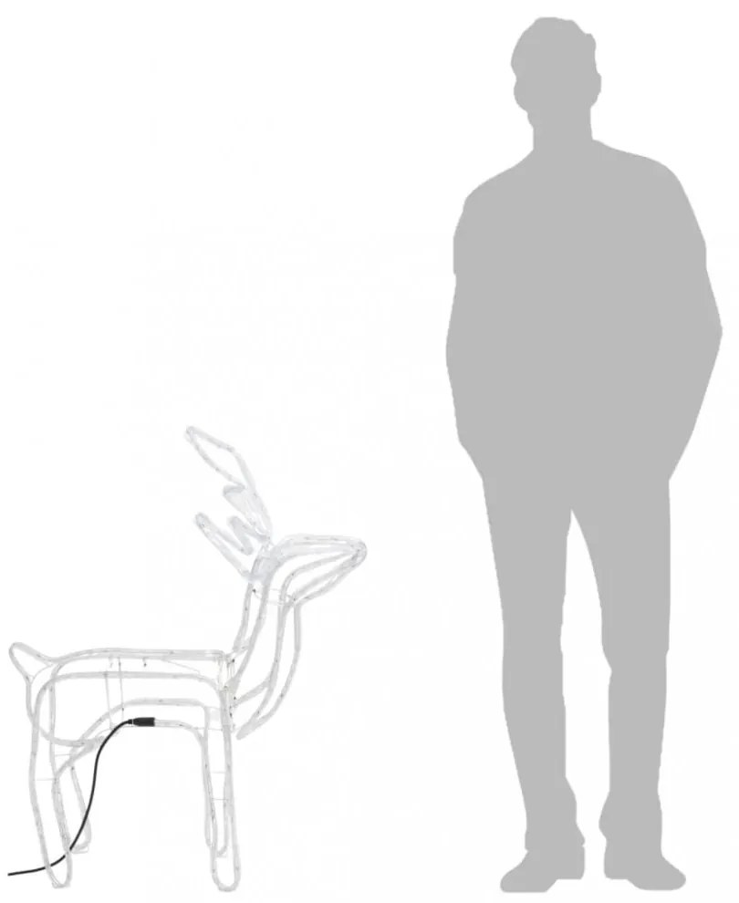hideg fehér karácsonyi rénszarvas figura 76 x 42 x 87 cm