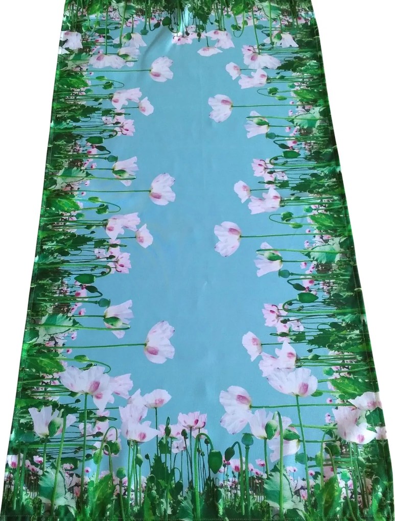 Nyomott Mintás Futófelület 40x180 Téglalap Alakú Virágok