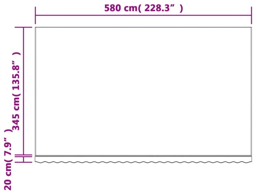 többszínű csíkos pótszövet napellenzőhöz 6 x 3,5 m
