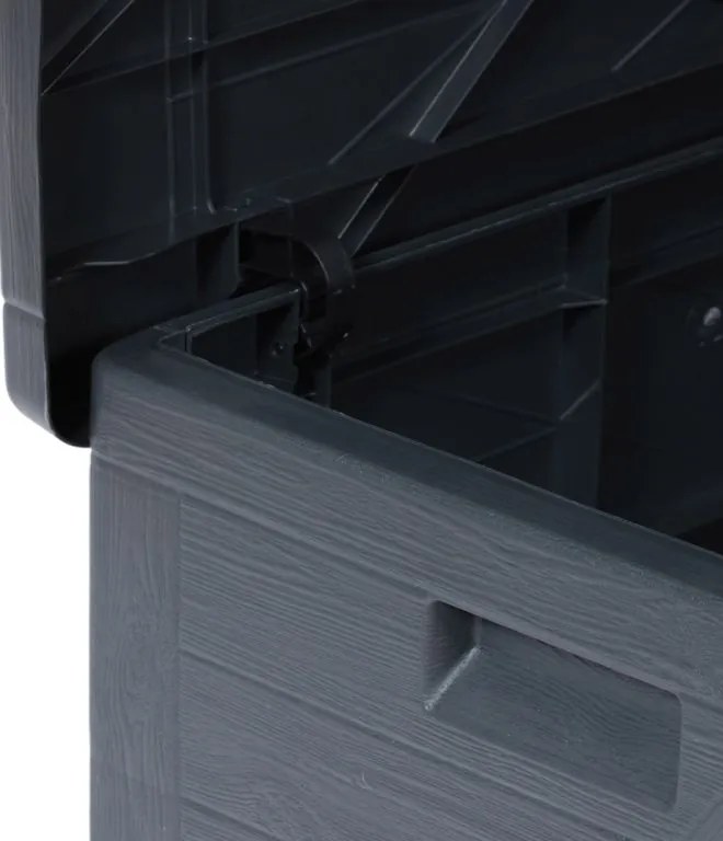 TOOMAX Kerti műanyag tároló doboz WOOD 420 L grafit