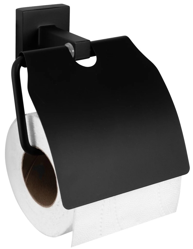 Falra szerelhető wc papír tartó Black 322199