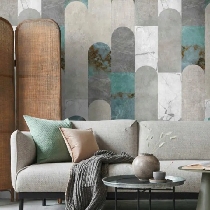 Falfestmény modern geometrikus fotótapéta Ívek Kő a flizelin mosható