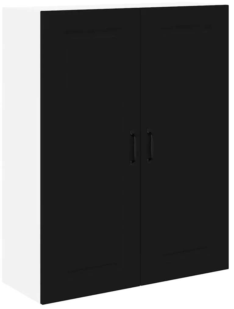 Fali konyhaszekrény polcokkal Fekete 80 x 31 x 100 cm Faanyag