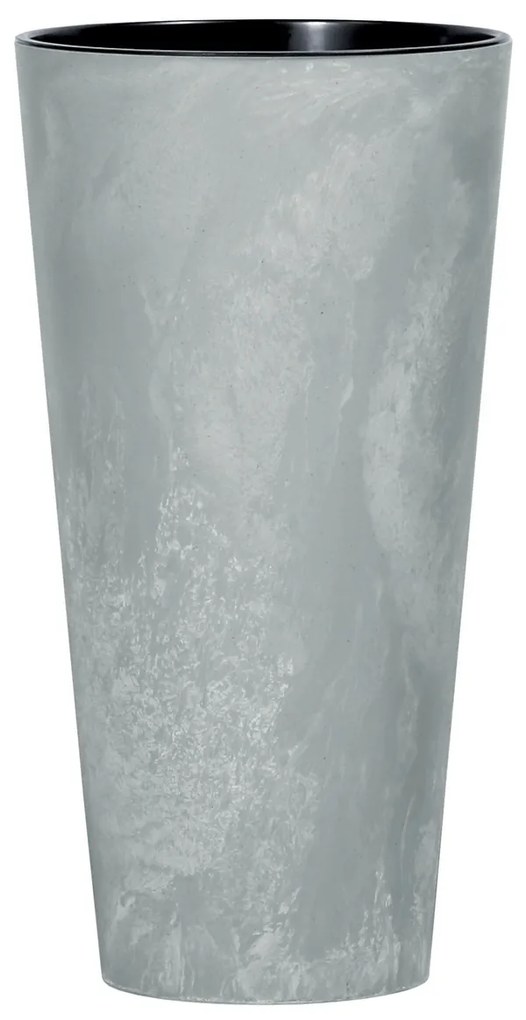 TUBUS SLIM BETON EFFECT virágtartó betéttel 25 cm, szürke, 25 cm