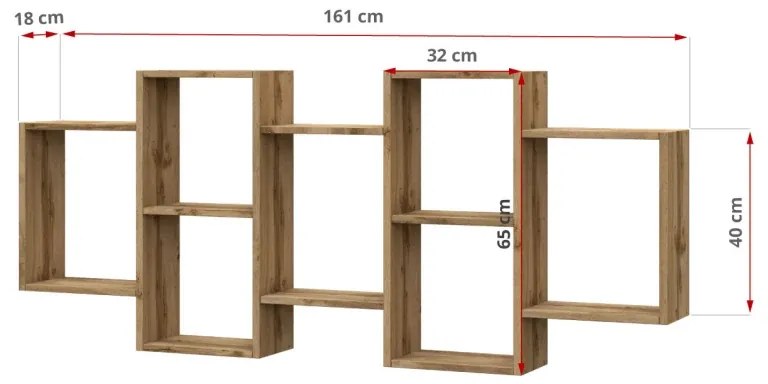TRENT fali polc - wotan tölgy