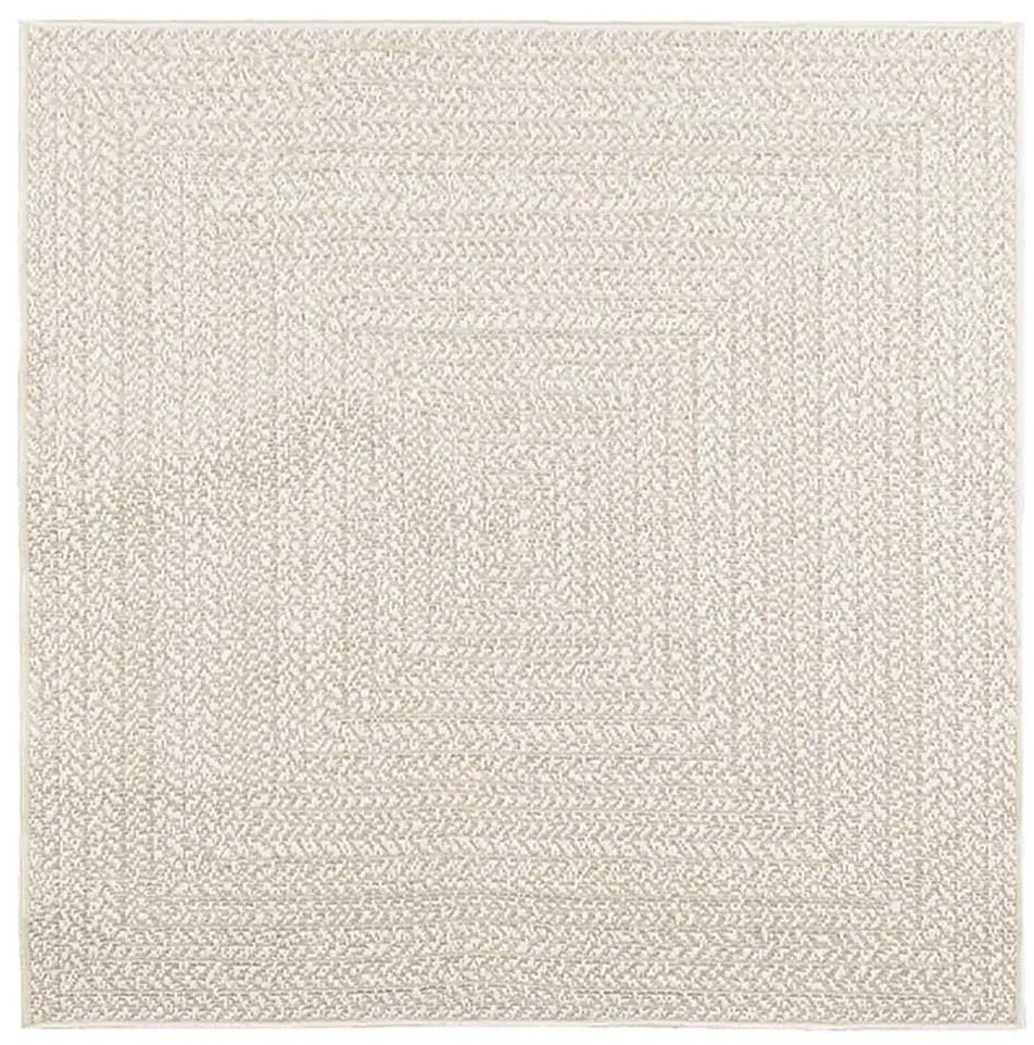 ZIZUR krém juta hatású beltéri és kültéri szőnyeg 120x120 cm
