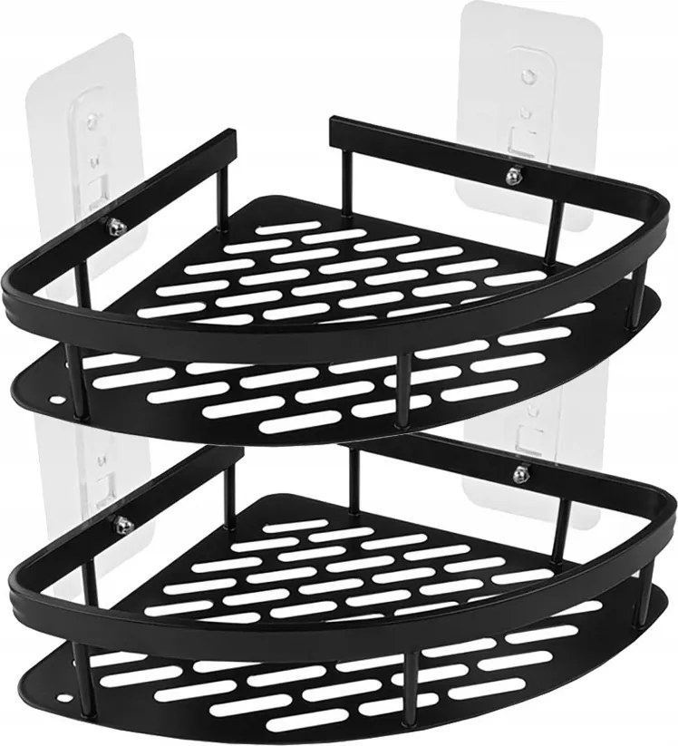 Fürdőszobai polcok, sarokpolcok, fém, 2 db