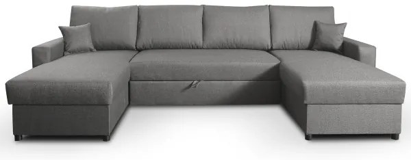 U-alakú, kihúzható ülőgarnitúra tárolórésszel JANISE, szürke