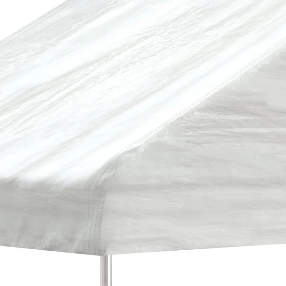 fehér polietilén pavilon tetővel 8,92 x 4,08 x 3,22 m