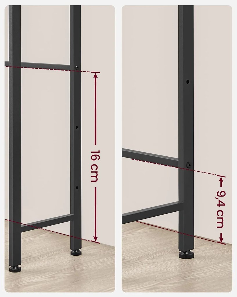 3 Szintes WC/mosógép fölé helyezhető polc szürkés-bézs és fekete színben