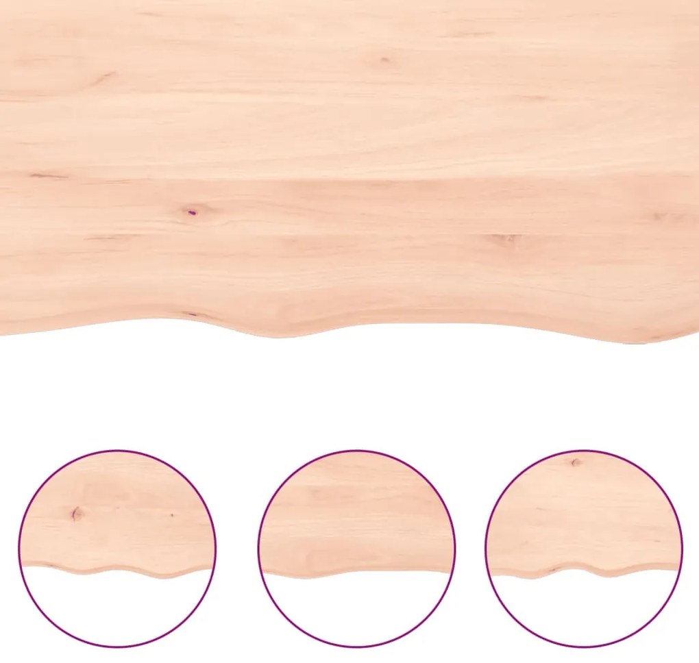 kezeletlen tömör tölgyfa fali polc 200x60x(2-4) cm