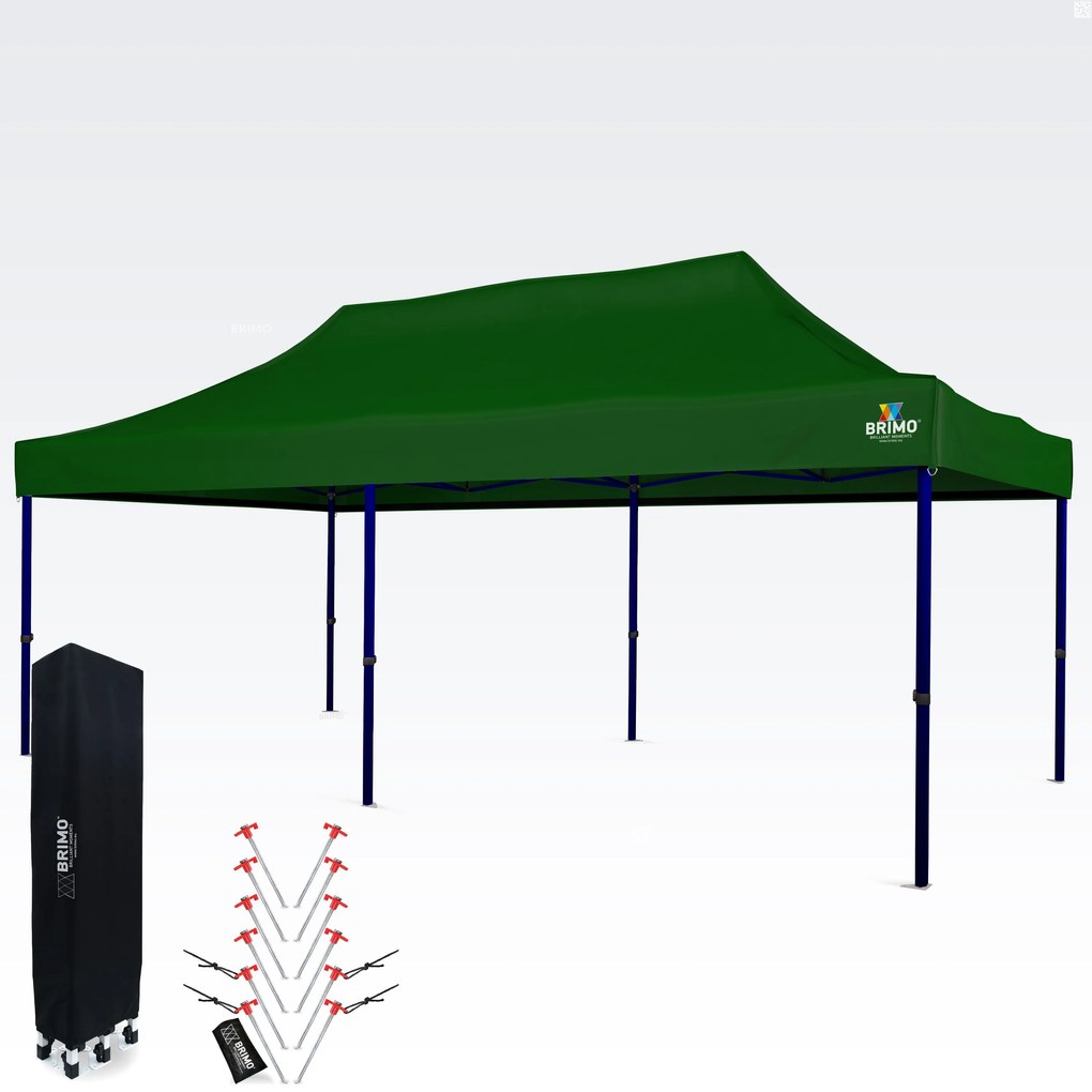 Vízálló Party Sátor 3x6m – Gondtalan Ünneplés 16,5m² Tető alatt - 3 oldalfal nélkül - Zöld