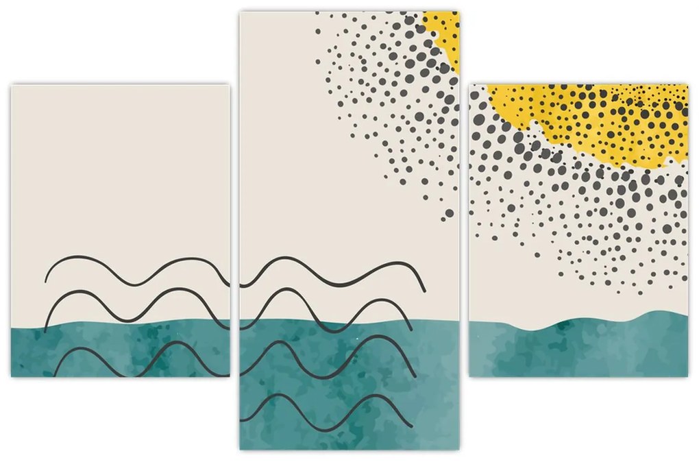 Kép - Absztrakt festmény a strandról N⁰1 (90x60 cm)