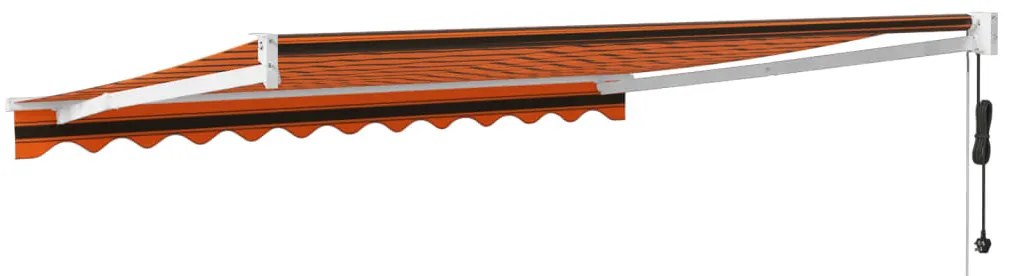 narancssárga-barna automata behúzható napellenző 3,5 x 2,5 m