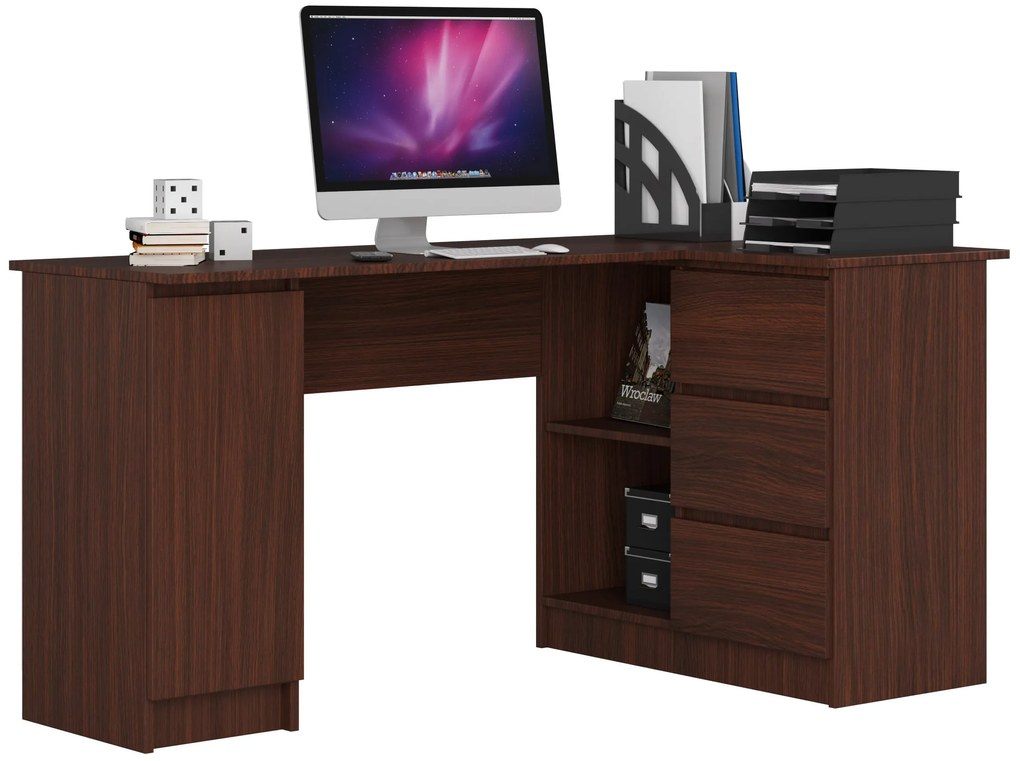 Sarok PC asztal Bevin (wenge) (J). Akció -16%. 1068960