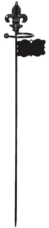 Öntöttvas növénytámasztó pálca, fekete, 60 cm