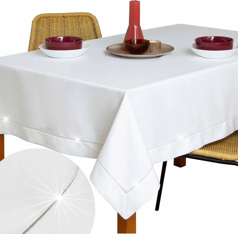 Abrosz Asztalra Fehér sima ezüst 80X140 elegáns Karácsonyi matt