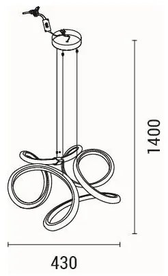 LED Csillár zsinóron LED/38W/230V 3000K