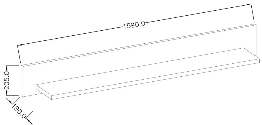 Polc 160 cm Tashia Typ 01 (fehér + magasfényű fehér). 1030193