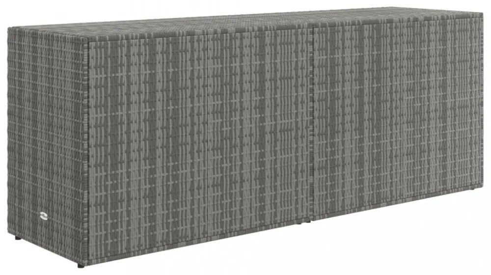 szürke polyrattan kerti tárolószekrény 198 x 55,5 x 80 cm