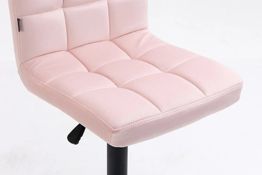 HR7009W Púderrózsaszín modern velúr szék fekete lábbal