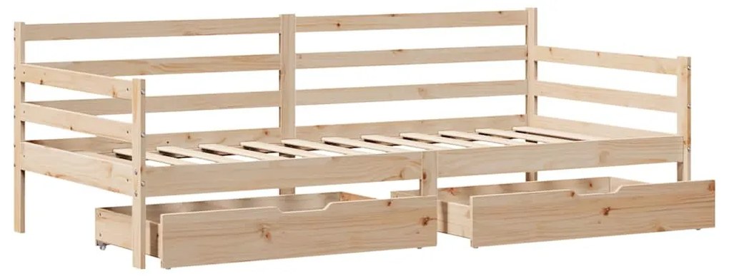vidaXL tömör fenyőfa kanapéágy fiókokkal 90 x 190 cm