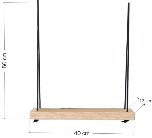 Fali polc 50x40 cm fenyő