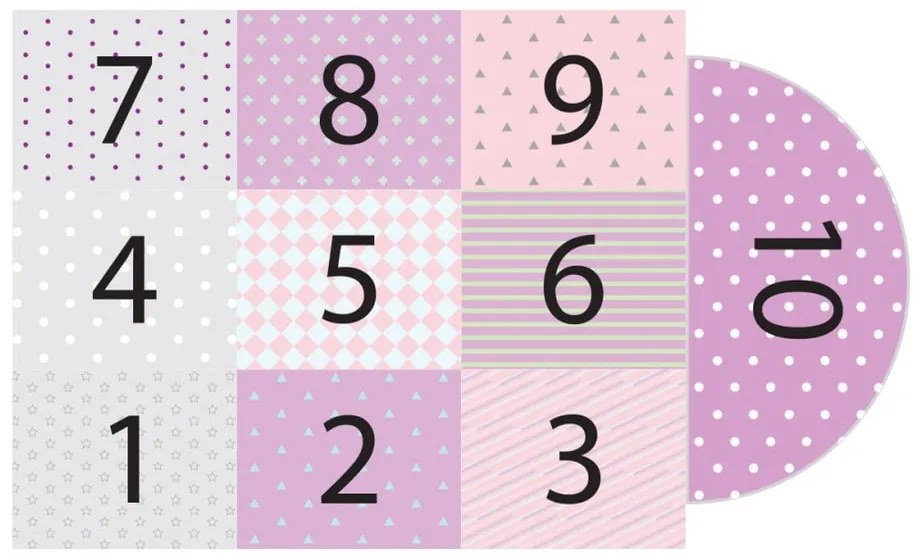 Hopscotch Girly öntapadós, vinil gyerekszőnyeg - Ambiance
