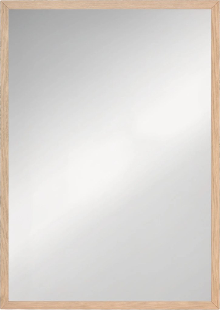 HOMCOM Fali Tükör Fürdőszobai Tükör 50x70 cm Téglalap alakú Dekoratív Tükör Nappali, Előszoba, Függőleges vagy Horizontális Szögben, Natúr | Aosom