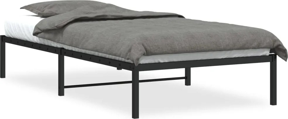 vidaXL fekete fém ágykeret 100 x 200 cm