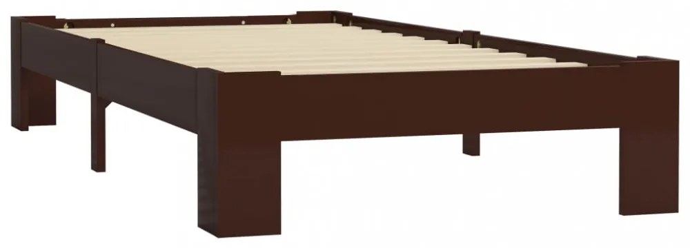sötétbarna tömör fenyőfa ágykeret 90 x 200 cm