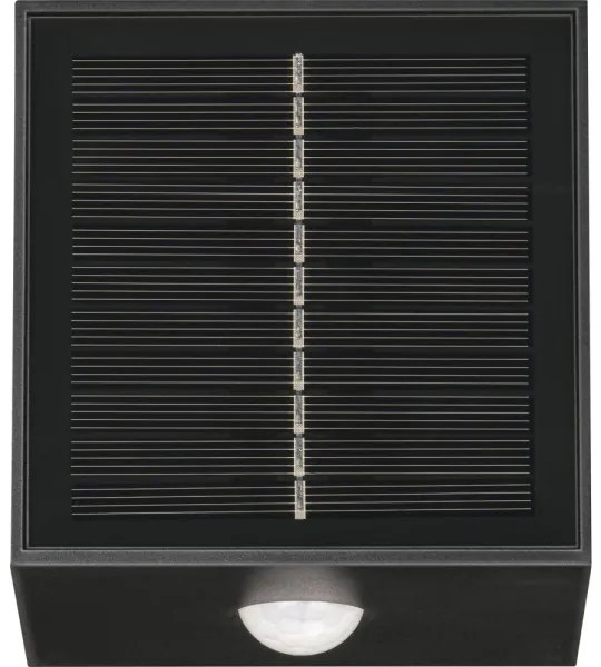 Retlux-LED napelemes fali lámpa érzékelővel LED/1W/3,7V 1200 mAh IP44 fekete